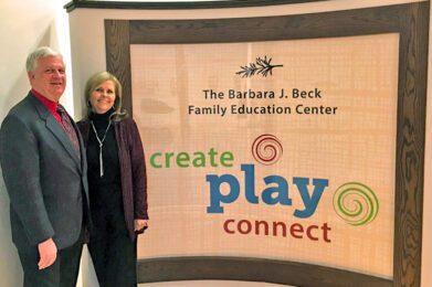 Bill and Barbara Beck inside the Beck Family Center