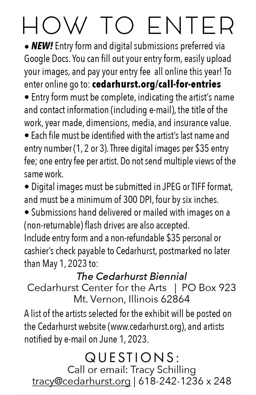 Call for Entries Cedarhurst Center for the Arts