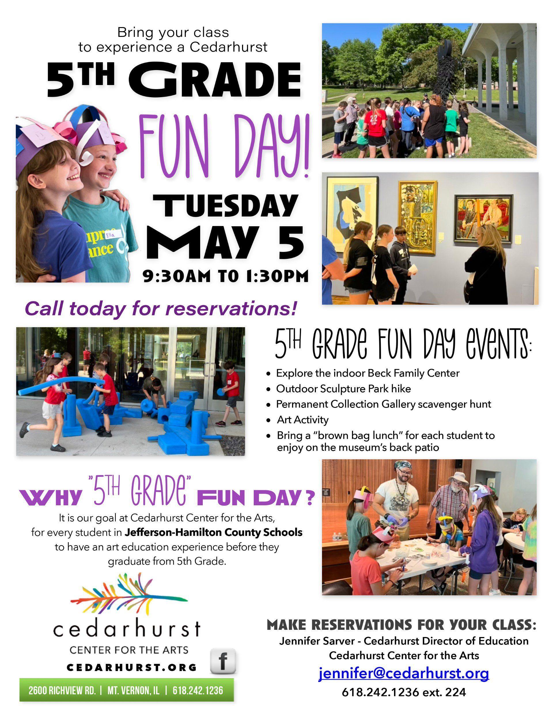 5th Grade Fun Day at Cedarhurst Center for the Arts